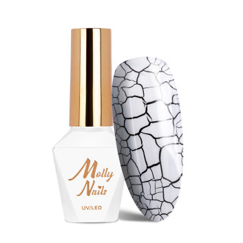 Lakier hybrydowy Molly Nails Crackle Gel white biały Nr 157 8g