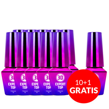 10+1gratis Top 3d Expert MollyLac top do lakierów hybrydowych z przemywaniem 10g