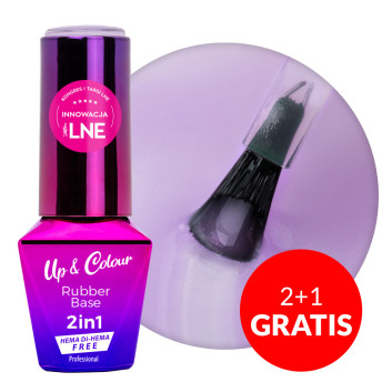 2+1gratis Baza kauczukowa Rubber Base 2w1 Up&Colour MollyLac Violet Touch HEMA/Di-HEMA Free 10g nr 5