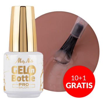 10+1gratis Żel do paznokci w butelce z pędzelkiem wielofunkcyjnym Gel in bottle Pro salon Molly Nails Tan Line 15g