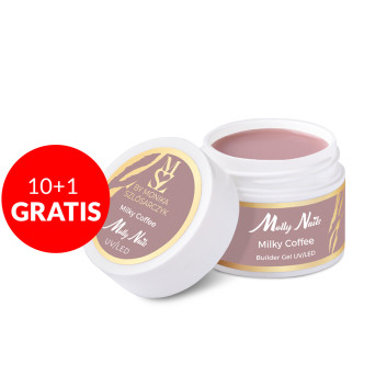 10+1gratis Żel budujący Salon Gel Milky Coffee by Monika Szlósarczyk Molly Nails HEMA/Di-HEMA Free 15g