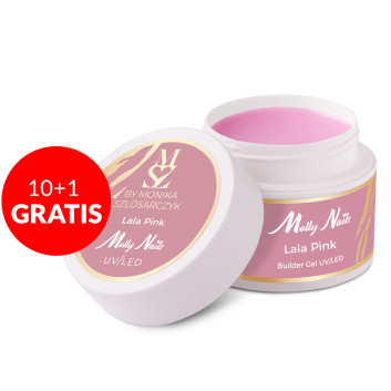 10+1gratis Żel budujący Salon Gel Lala Pink by Monika Szlósarczyk Molly Nails HEMA/Di-HEMA Free 50g