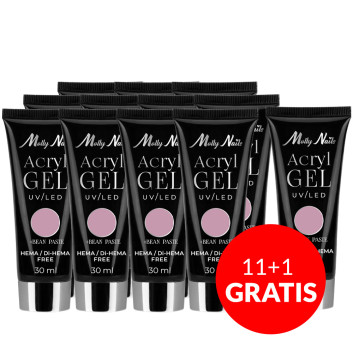 11+1gratis Acrylgel LED/UV Molly Nails akrylożel budujący HEMA/Di-HEMA free Musk Bean Paste 30ml