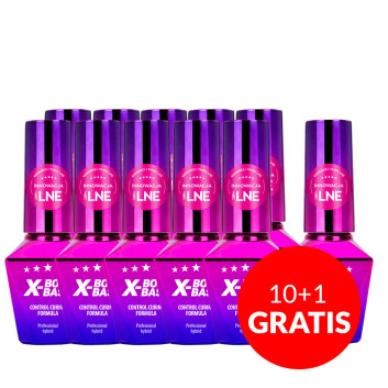 10+1gratis Baza hybrydowa z primerem bezkwasowym X-Bond Base MollyLac o zwiększonej przyczepności HEMA/Di-HEMA Free 10g