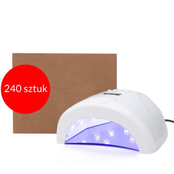 240sztuk Lampa do paznokci dual UV/LED 1s do lakierów hybrydowych żeli i akrylożeli No Name 48W biała