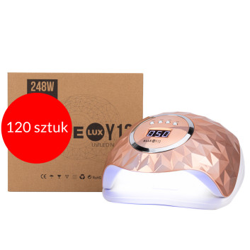 120sztuk Lampa do paznokci dual UV/LED AlleLux Y13 do lakierów hybrydowych żeli i akrylożeli 248W złota gold