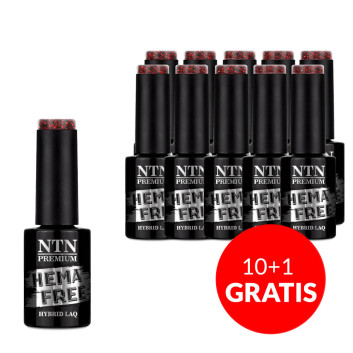 10+1gratis Lakier hybrydowy NTN Premium After Midnight Collection HEMA/Di-HEMA Free 5G NR 68