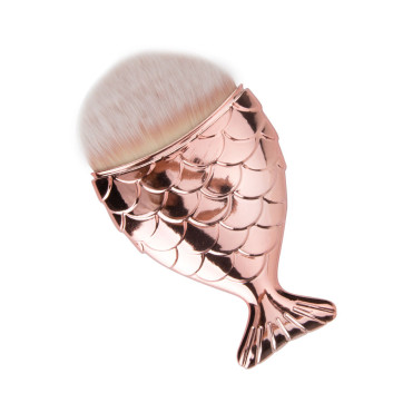 Pędzel rybka Chubby Mermaid Brush kolor rose gold z białym włosiem