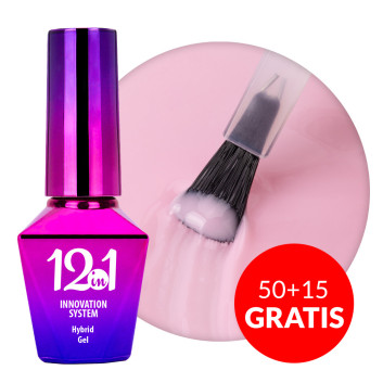 50+15gratis Baza 12in1 Innovation Hybrid Gel MollyLac Candy Pink 10g