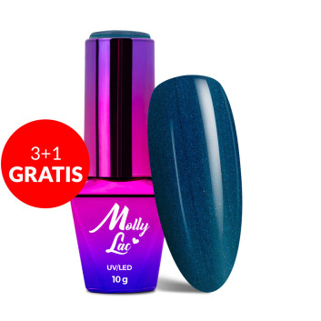 3+1gratis Lakier hybrydowy MollyLac Elite Women Glamour reflections 10g Nr 44