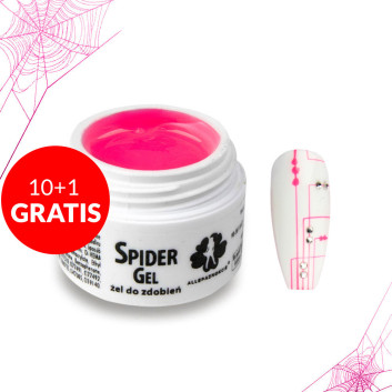 10+1gratis Żel do zdobień Spider Gel Allepaznokcie różowy neon pink 3ml