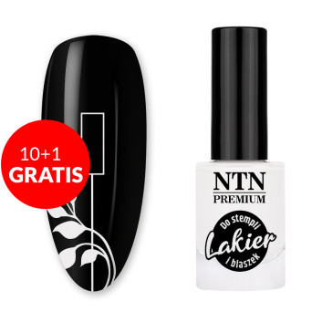 10+1gratis Lakier do stempli i blaszek NTN Premium biały 7ml Nr 58