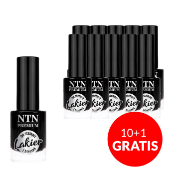 10+1gratis Lakier do stempli i blaszek NTN Premium czarny 7ml Nr 99