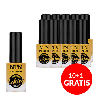 10+1gratis Lakier do stempli i blaszek NTN Premium złoty 7ml Nr 96