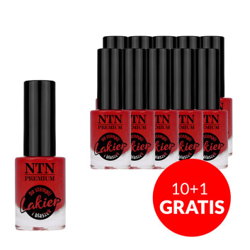 10+1gratis Lakier do stempli i blaszek NTN Premium czerwony 7ml Nr 93