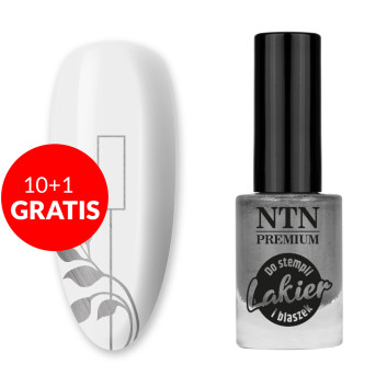 10+1gratis Lakier do stempli i blaszek NTN Premium srebrny 7ml Nr 91