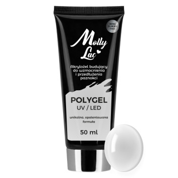 Polygel akrylożel budujący Mollylac HEMA/Di-HEMA Free Clear 50ml Nr 01