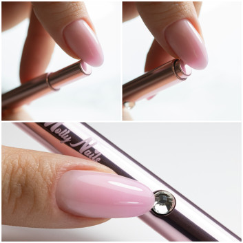 Automatyczny wysuwany pędzelek do zdobień Liner mini Pro Nail rose gold Molly Nails 5 mm Nr 5