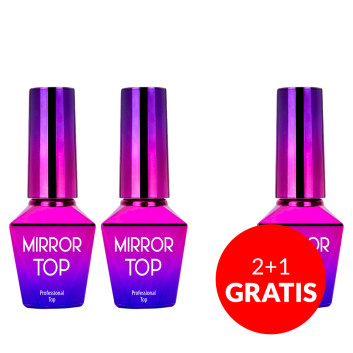 2+1gratis Mirror Top MollyLac top nawierzchniowy bez przemywania no wipe do wcierania pyłków 10g