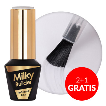 2+1gratis Baza hybrydowa Molly Nails Milky Builder Base Snow 10g