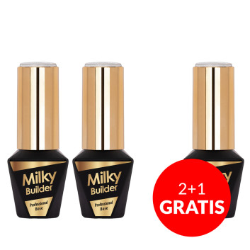 2+1gratis Baza hybrydowa Molly Nails Milky Builder Base Snow 10g