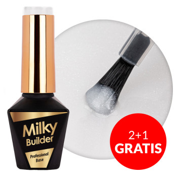 2+1gratis Baza hybrydowa Molly Nails Milky Builder Base Pearly 10g