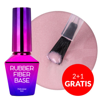 2+1gratis Baza kauczukowa budująca z włóknami jedwabnymi MollyLac Rubber Fiber Base Silky Shimmer 10g