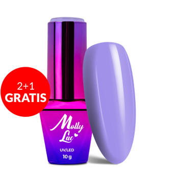 2+1gratis Lakier hybrydowy MollyLac Glamour Women Violet Room 10g Nr 5