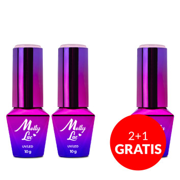 2+1gratis Lakier hybrydowy MollyLac Glamour Women Girlish Roses 10g Nr 2