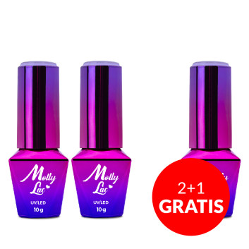 2+1gratis Lakier hybrydowy MollyLac Glamour Women Violet Room 10g Nr 5