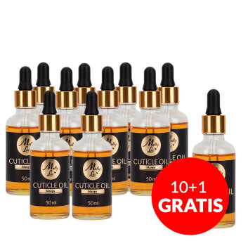 10+1gratis Oliwka do skórek i paznokci z zakraplaczem o zapachu mango MollyLac 50ml