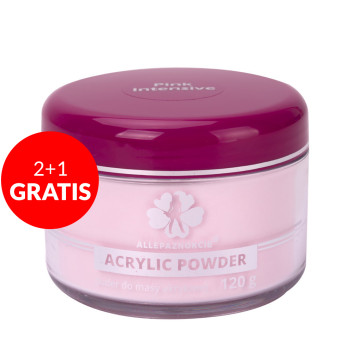 2+1gratis Puder akrylowy do paznokci Allepaznokcie Pink Intensive Acrylic Powder 120g Nr 5