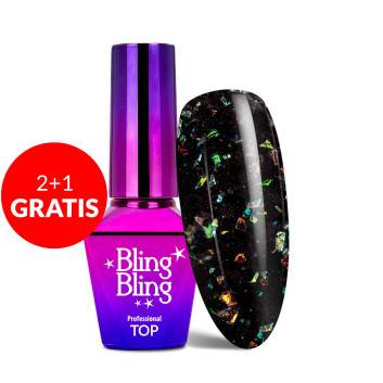 2+1gratis Top BlingBling MollyLac Bitter no wipe bez przemywania z drobinkami 10g