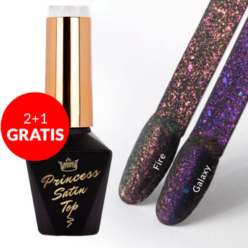 2+1gratis Top matowy no wipe z drobinkami MollyLac Princess Satin Top Galaxy Nr 8 10g