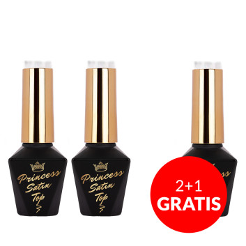 2+1gratis Top matowy no wipe z drobinkami MollyLac Princess Satin Top Galaxy Nr 8 10g