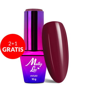 2+1gratis Lakier hybrydowy MollyLac Elite Women Burgundy 10g Nr 41