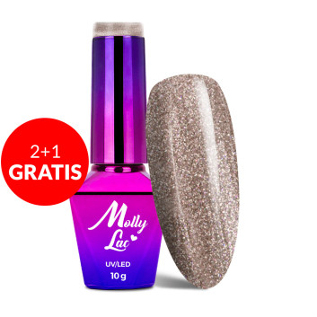 2+1gratis Lakier hybrydowy MollyLac Obsession Modest 10g Nr 210