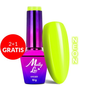 2+1gratis Lakier hybrydowy MollyLac Fancy Fashion Lemonade Neon 10g Nr 335