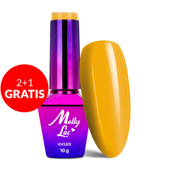 2+1gratis Lakier hybrydowy MollyLac Fancy Fashion Sunrush 10g Nr 336