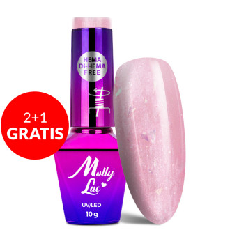 2+1gratis Lakier hybrydowy MollyLac Sparkling French Wedding mermaid HEMA/Di-HEMA Free 10g Nr 706