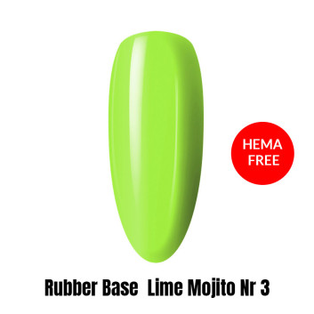 Rubber Base baza kauczukowa neonowa Lime Mojito HEMA/Di-HEMA Free 1kg Nr 3