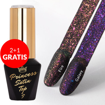 2+1gratis Top matowy no wipe z drobinkami Molly Nails Princess Satin Top Fire Nr 7 10g