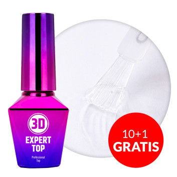 10+1gratis Top 3d Expert MollyLac top do lakierów hybrydowych z przemywaniem 10g