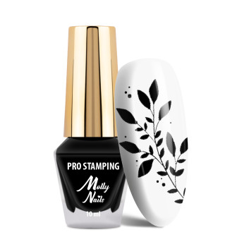 Lakier do stempli i stampingu Molly Nails PRO Stamping czarny black 10ml