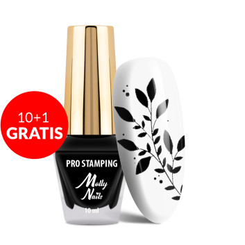 10+1gratis Lakier do stempli i stampingu Molly Nails PRO Stamping czarny black 10ml