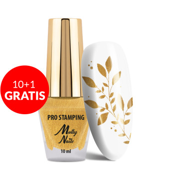 10+1gratis Lakier do stempli i stampingu Molly Nails PRO Stamping złoty gold 10ml