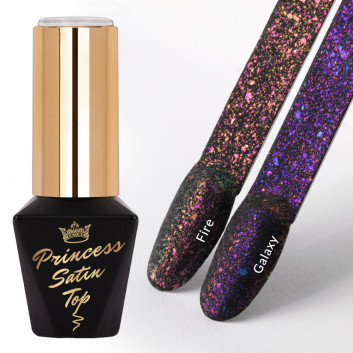 Top matowy no wipe z drobinkami Molly Nails Princess Satin Top Galaxy Nr 8 10g