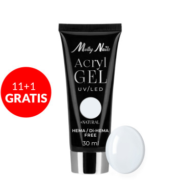 11+1gratis Acrylgel LED/UV Molly Nails akrylożel budujący HEMA/Di-HEMA free Natural 30ml