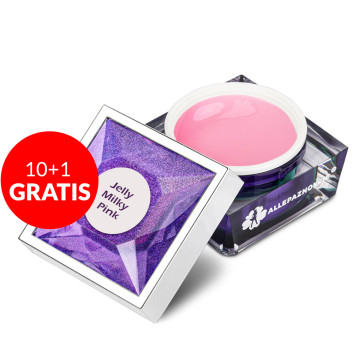 10+1gratis Żel budujący gęsty Jelly Milky Pink Allepaznokcie 50g