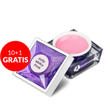 10+1gratis Żel budujący gęsty Jelly Milky Pink Allepaznokcie 15g